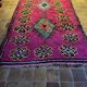 Moroccan boucherouite rug fuchsia in recycled cotton 150x275cm