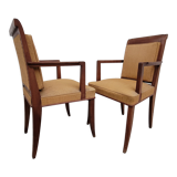 Pair of armchairs bridge era art deco walnut