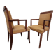 Pair of armchairs bridge era art deco walnut