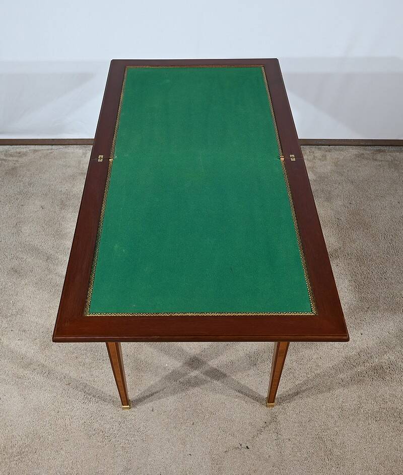 Mahogany and marquetry games table, Art Nouveau, 1920