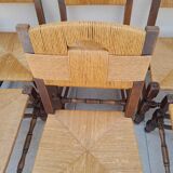 6 antique country mulching chairs