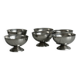 Set of 6 stainless steel ice cream bowls