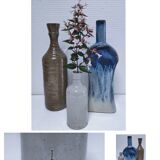 Three vintage soliflore ceramics