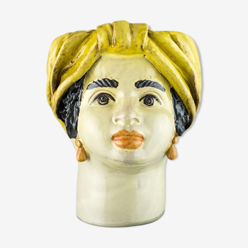 Vase tête moyenne jaune femme