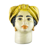 Medium yellow woman head vase