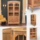 Art Deco glass-fronted Parisian wardrobe in solid raw walnut