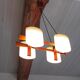 Lustre vintage scandinave en teck et perspex
