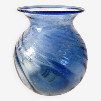 Blue Blown Glass Vase