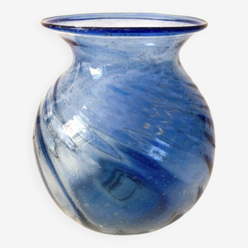 Vase Bleu Verre Soufflé