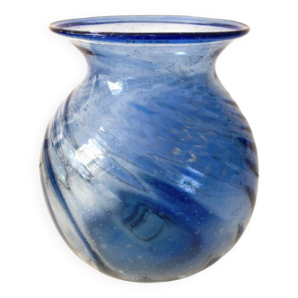 Vase Bleu Verre Soufflé