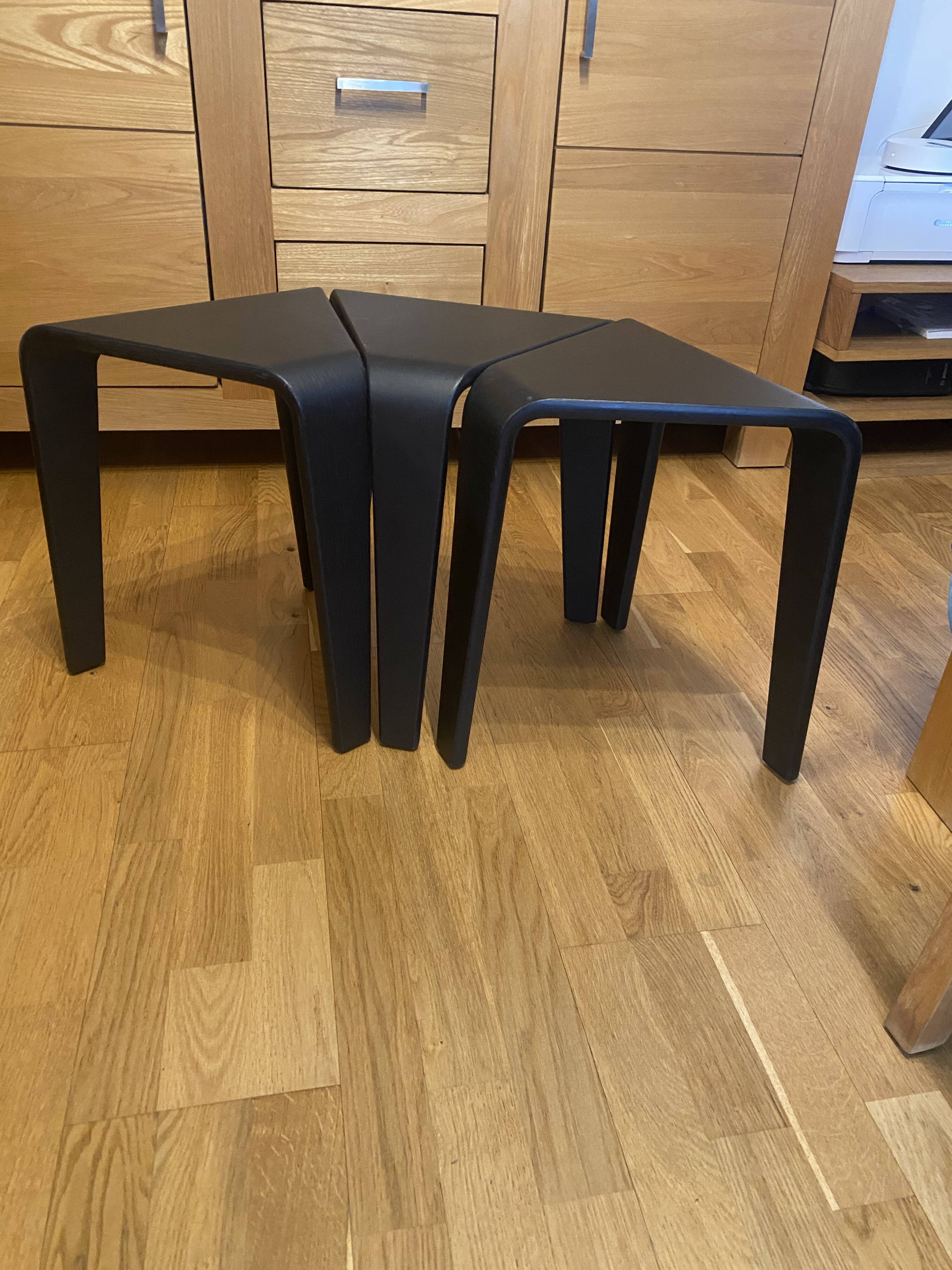 set of 3 Arper Ply stools, designed by Lievore, Altherr, Molina