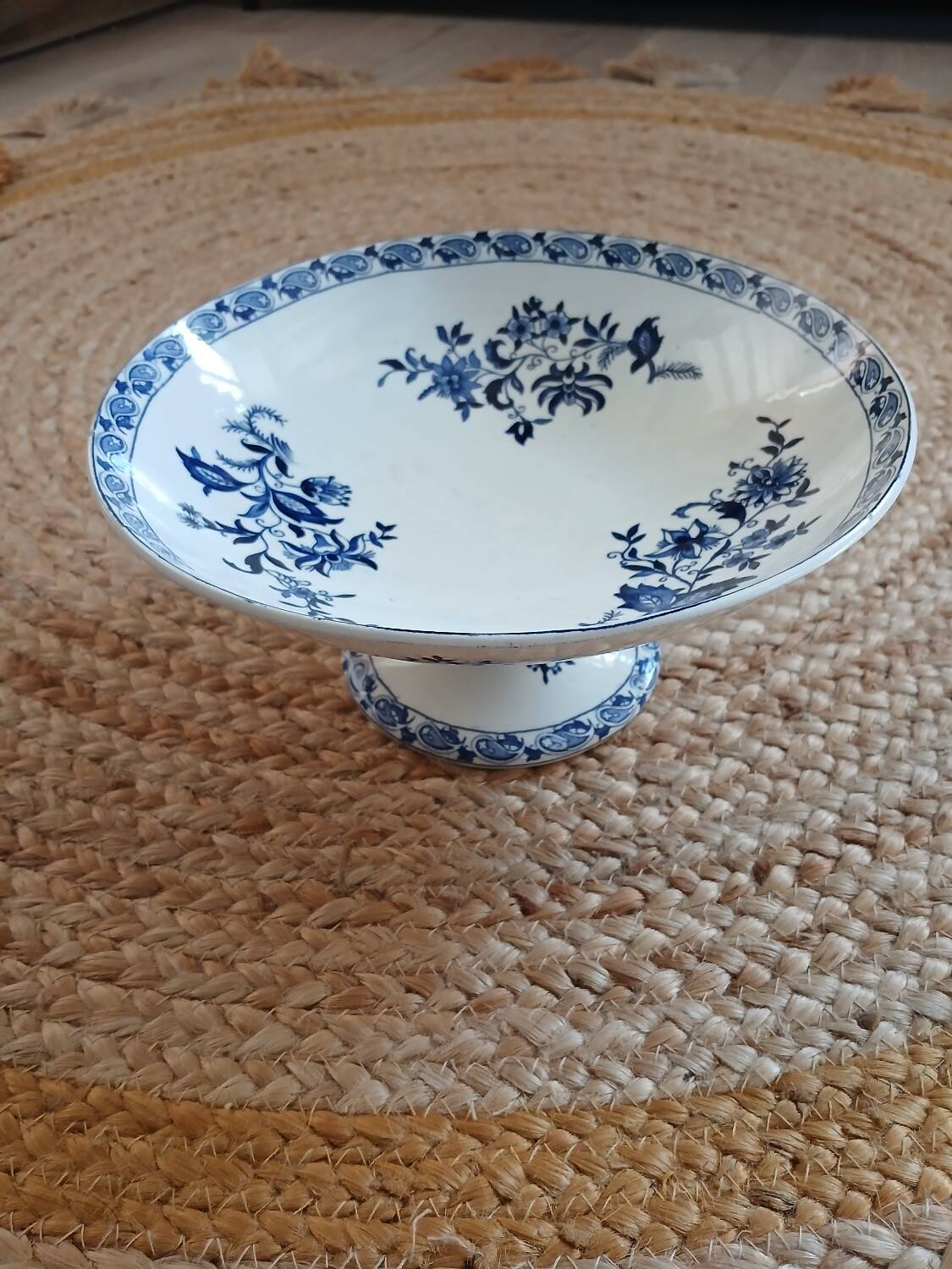 Antique compote dish in ironstone