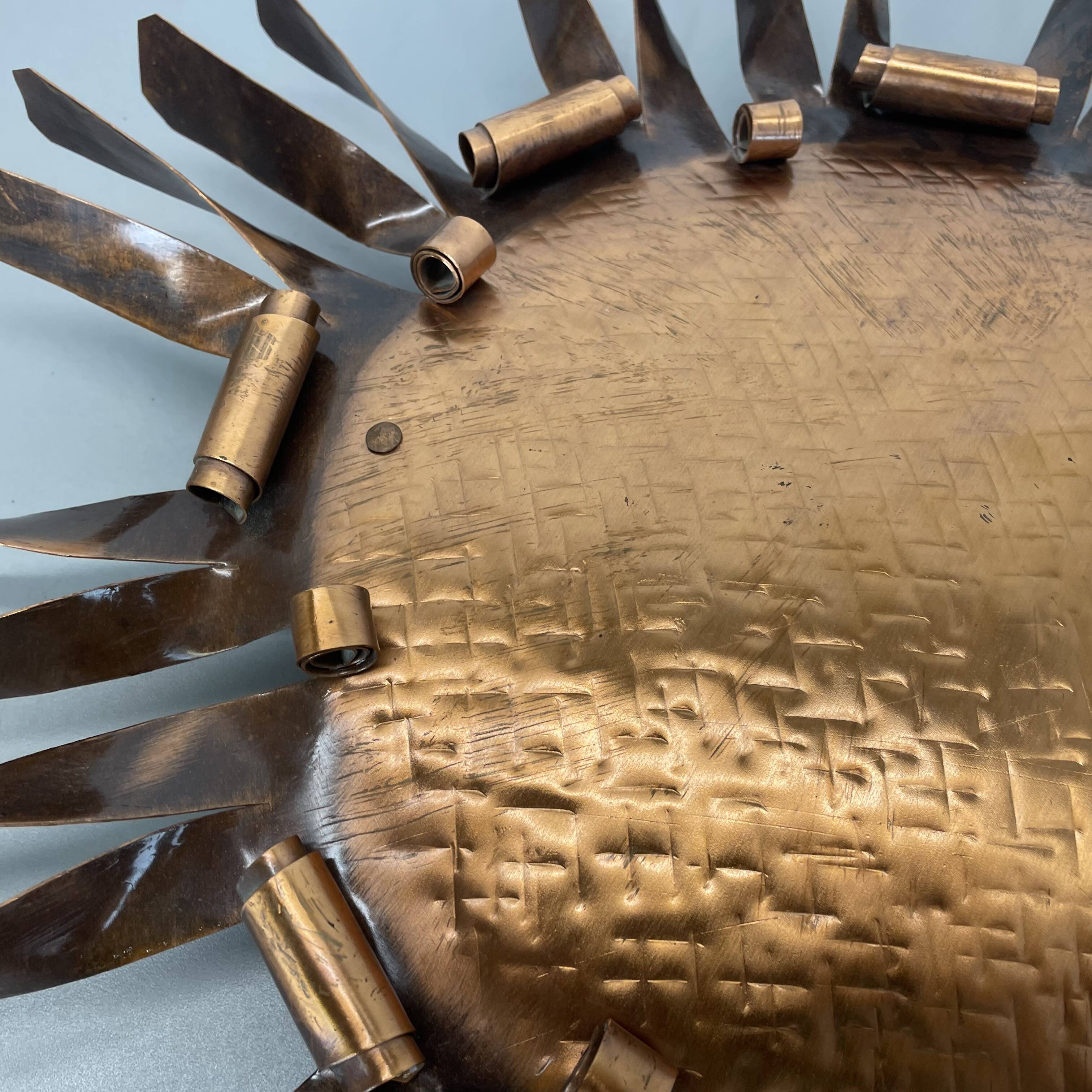 large 50cm solid copper Stilnovo Style Sunburst Theatre Wall Light , Italy