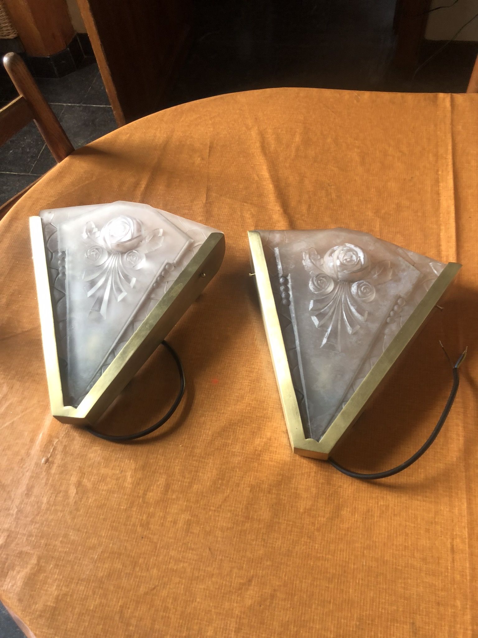 Paire d’appliques murales art deco