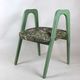 Lot de 2 tabourets verts à fleurs vintage