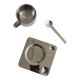 Designer stainless steel cups with tray and spoon
