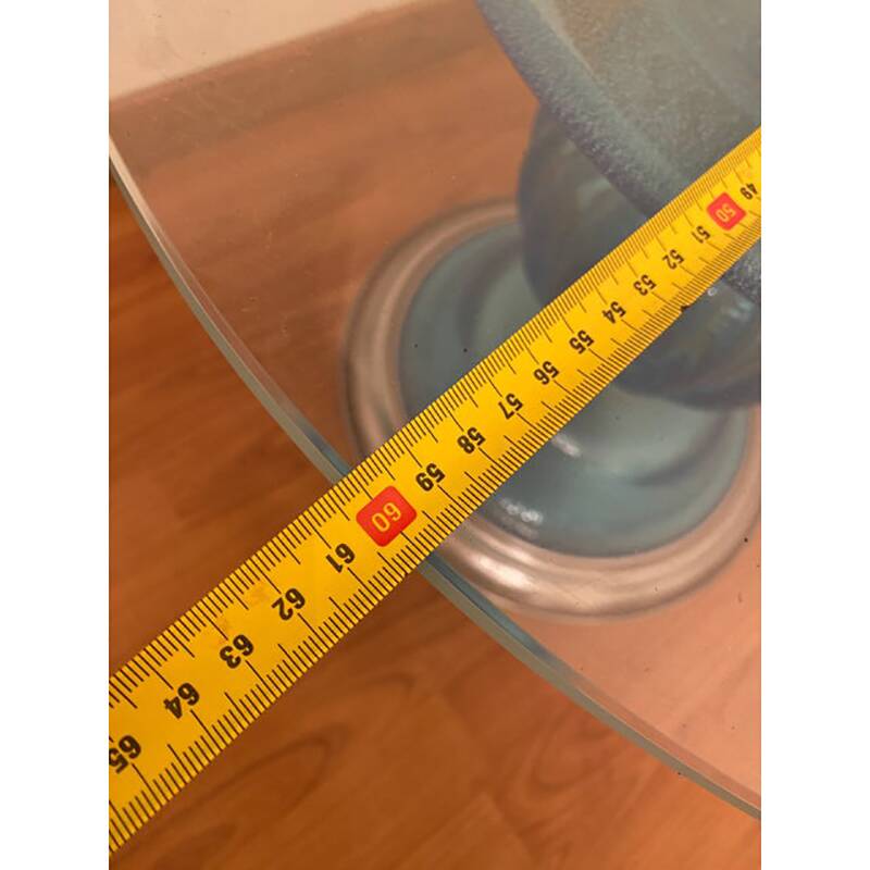 1980s Italian Venetian Blue and Silver Murano Glass Style Coffee Table