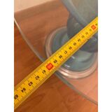 1980s Italian Venetian Blue and Silver Murano Glass Style Coffee Table