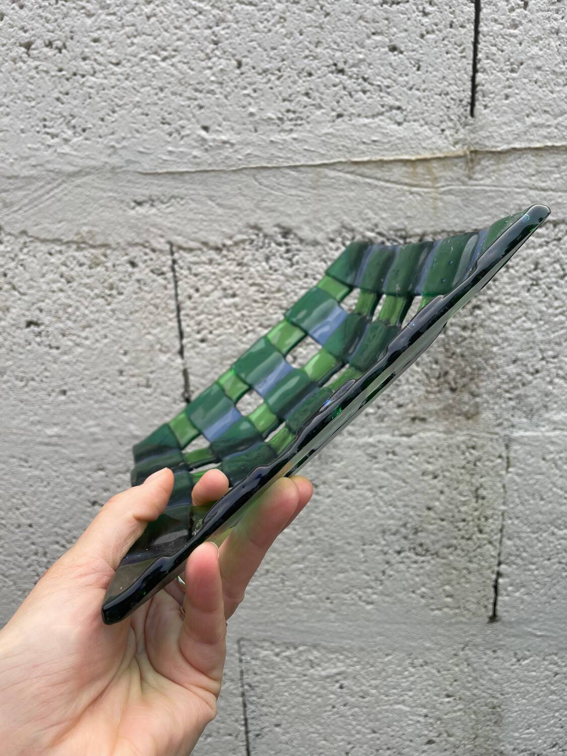 Coupelle à bijoux en verre soufflé bouche tressée de Murano