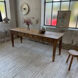 Farmhouse table pine multi-drawers