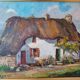 Oil painting on canvas "thatched cottage"