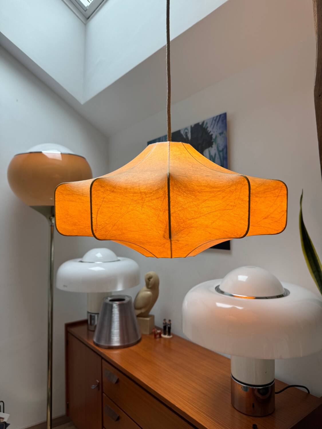 Large cocoon pendant light, 60s