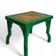 Antique Painted Accent Table with Vintage Floral Top, Bohemian Style