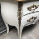 Curved chest of drawers white patina above marble louis XV style