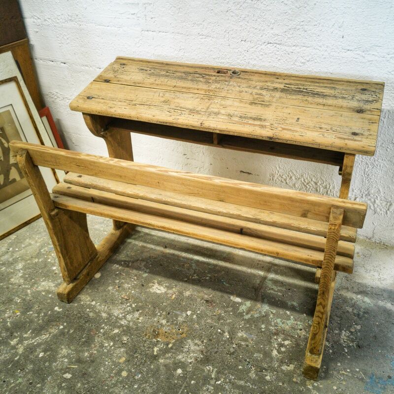 Desk double wooden school desk