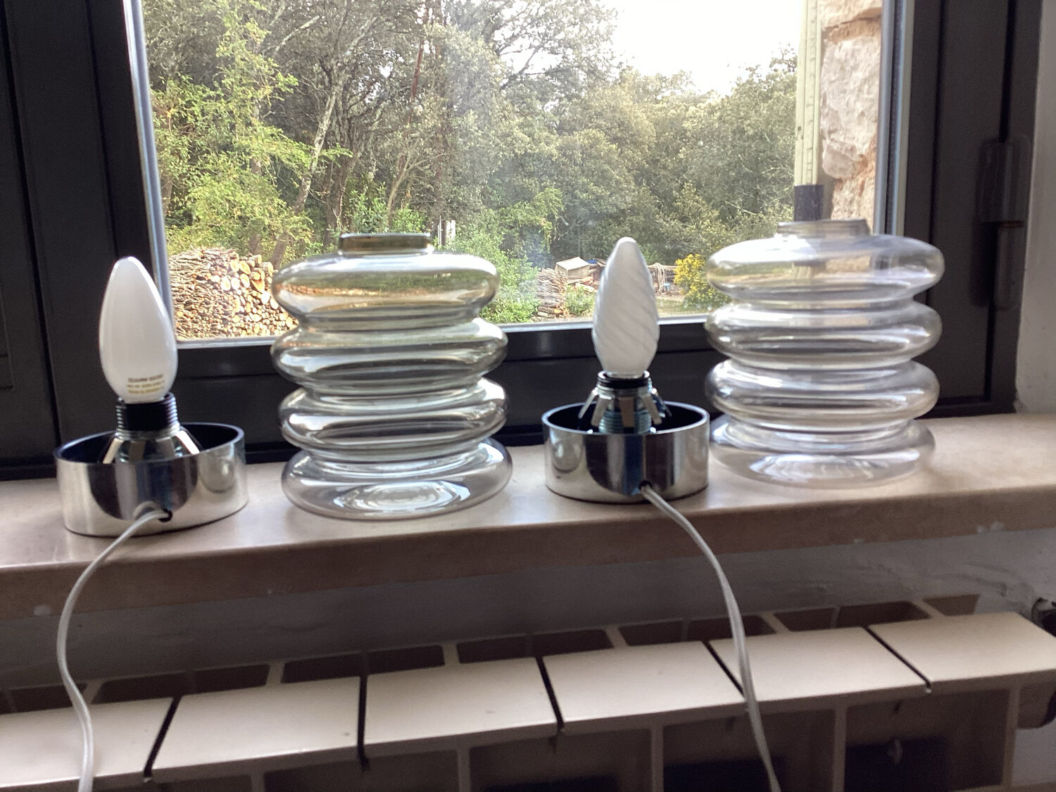 Paire de lampes de chevet vintage