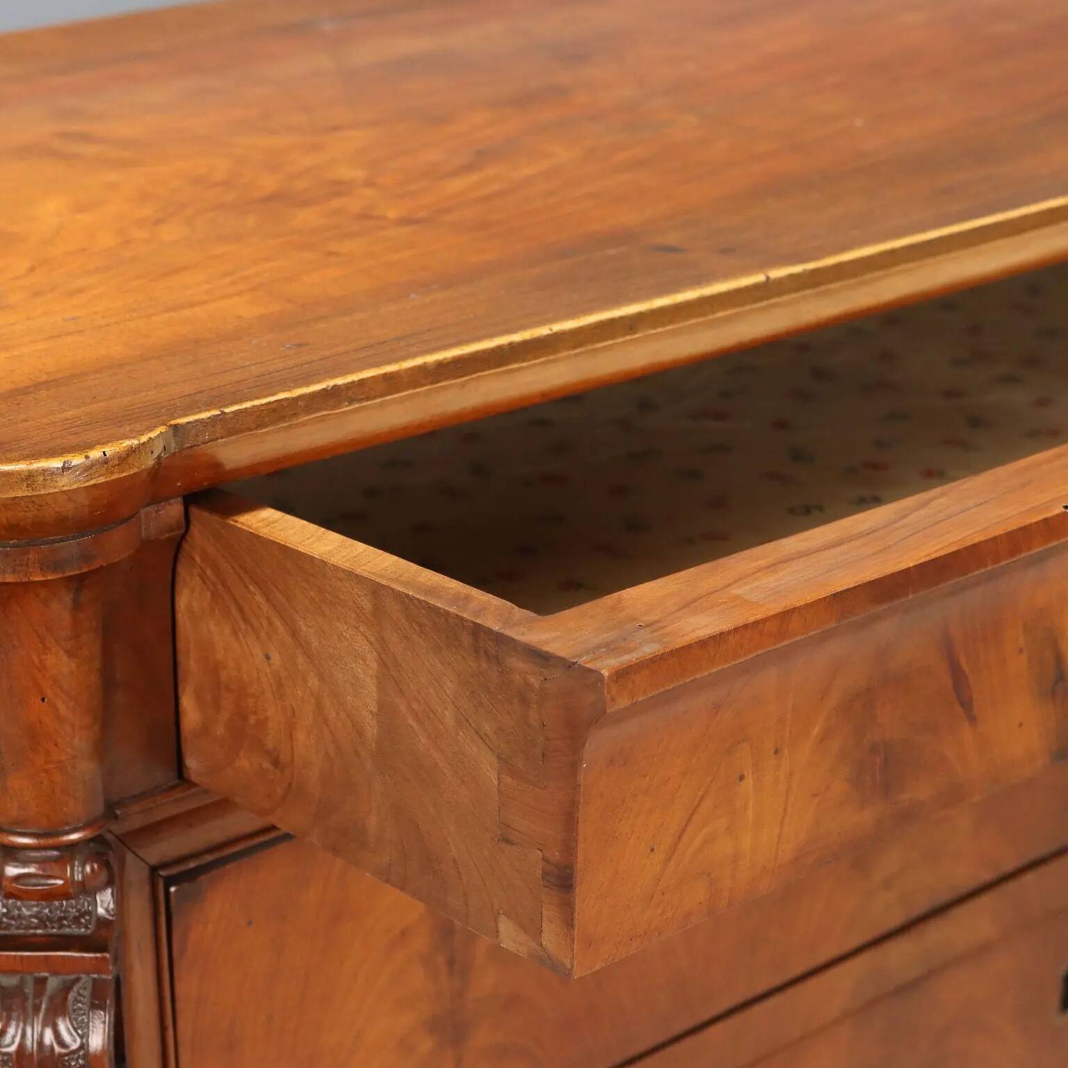 Antique Charles X mahogany commode, Genoa, 19th century
