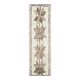 1970s vintage Turkish Oushak handmade wool cotton white runner rug 98x320