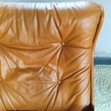 Michel Cadestin leather armchair for Airbone