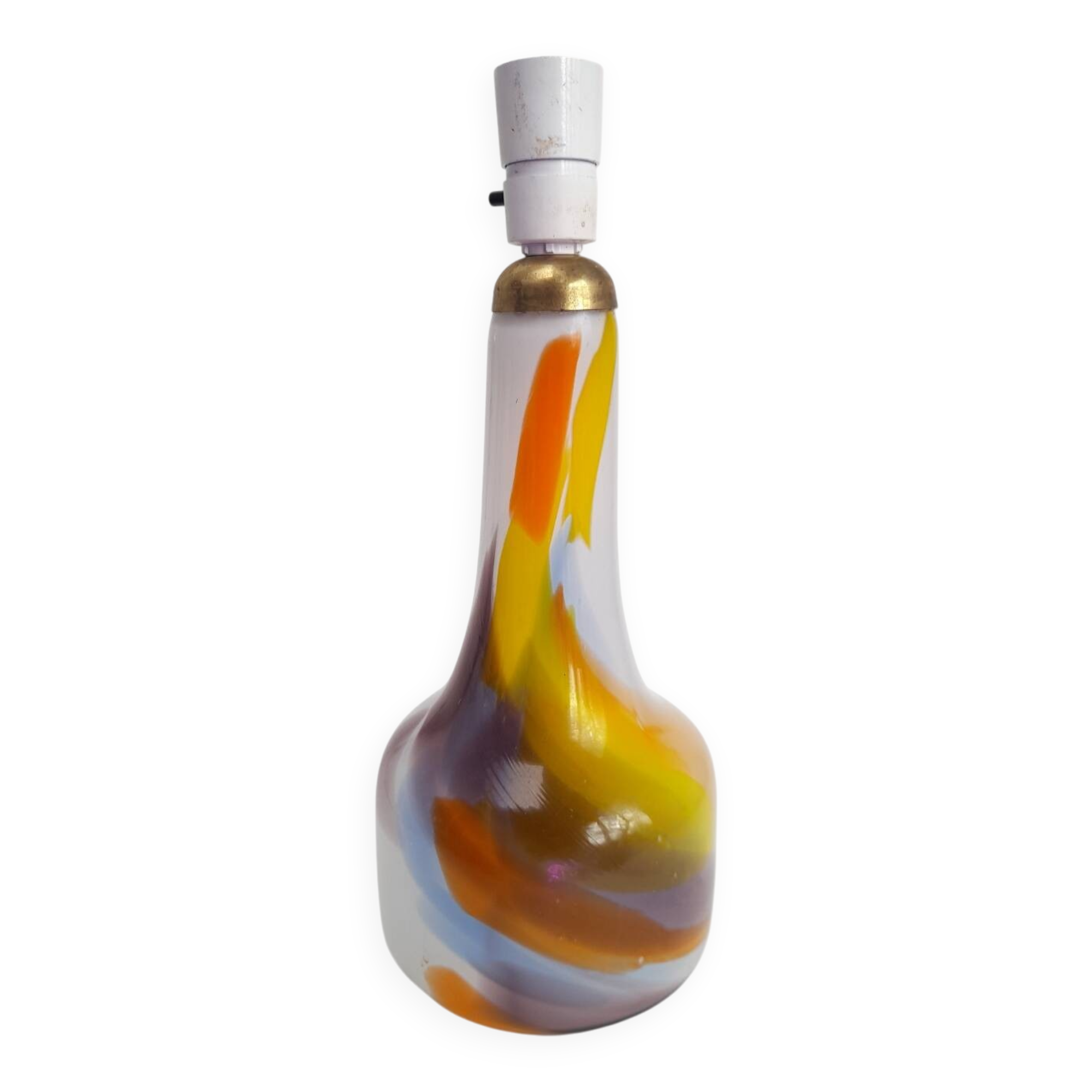 Large Holmegaard lamp base in coloured glass