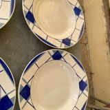Many faience plates from Digoin Sarguemines, model Efel.