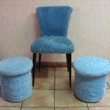 Chair rug and 2 matching Ottomans