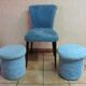 Chaise moumoute et  2 poufs assortis