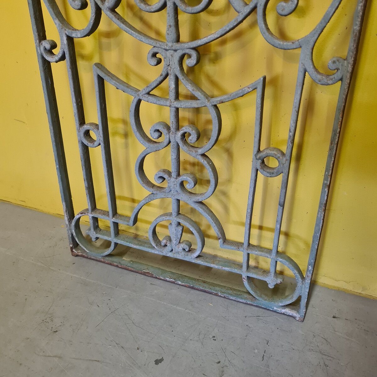 Antique french cast iron balcony railing, form around 1900