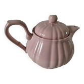 Théière Salins rose poudré côtelé vintage mid century