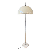 Lampadaire champignon vintage Dijkstra avec abat-jour en verre acrylique blanc