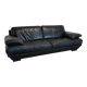 3-seater navy blue leather sofa by Natuzzi