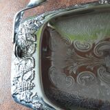 Large rectangular original silver metal dish