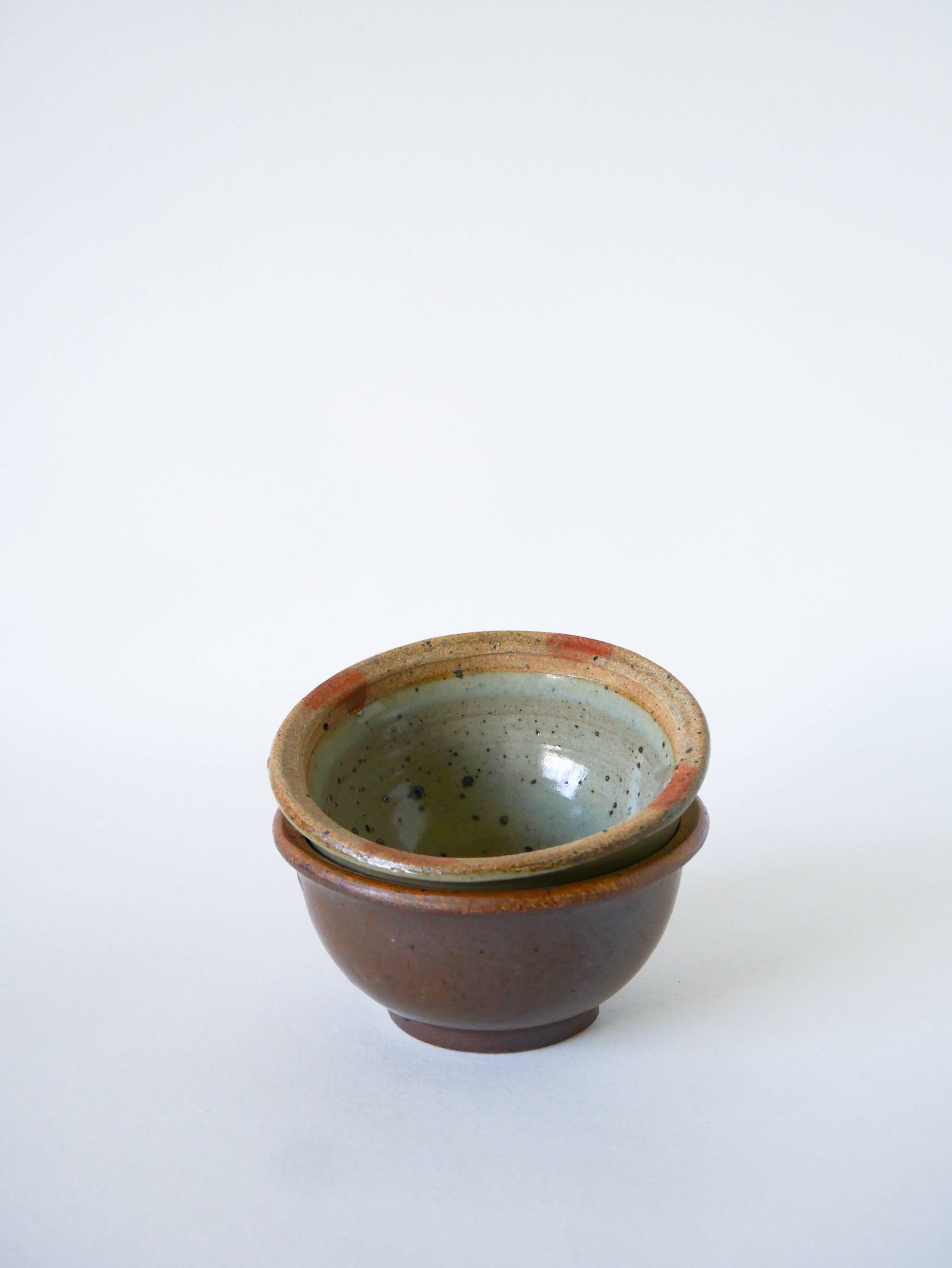 Pair of glazed stoneware bowls, 1970