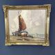 Oil painting “Segelschiff auf Sand“, frame gold von Harry Haerendel signed