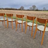 Set of 5 vintage Scandinavian style chairs