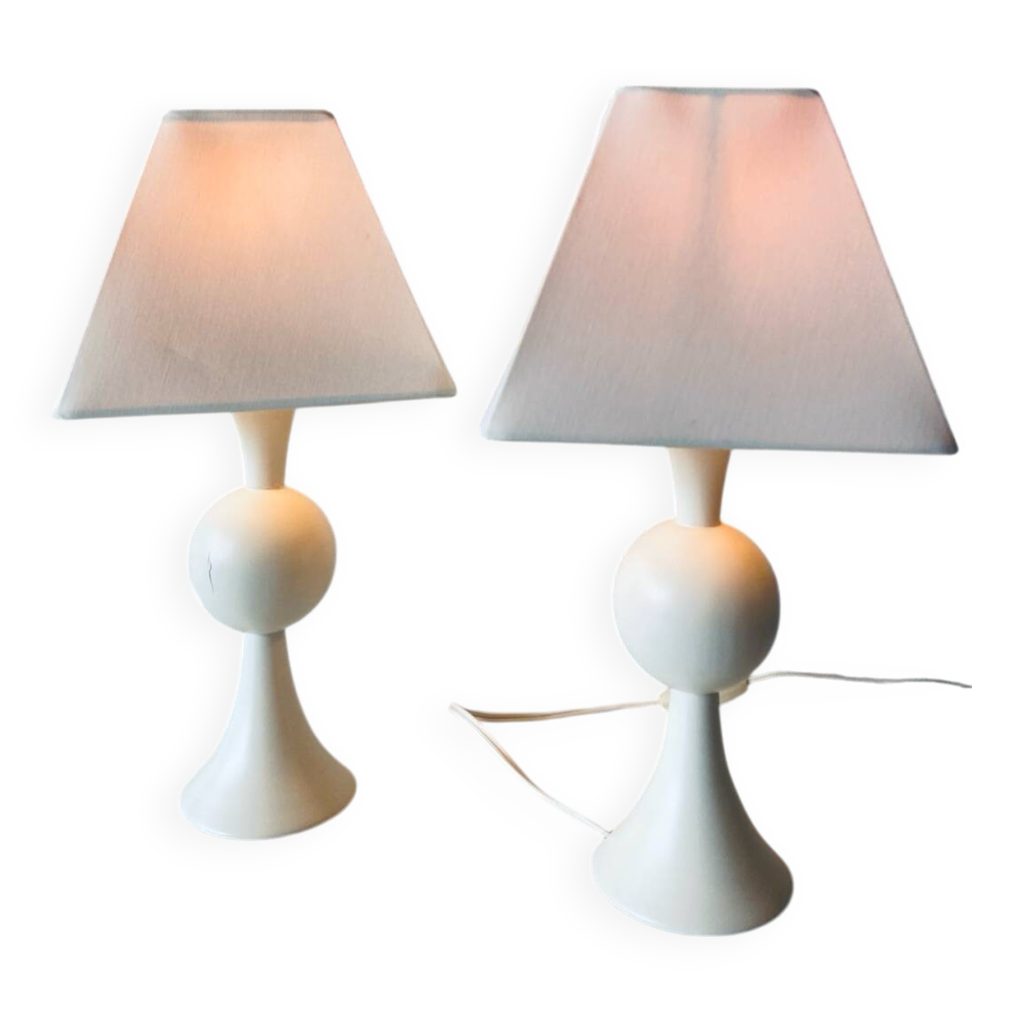 Paire de lampes de chevet vintage