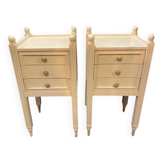 Pair of Louis XVI style bedside tables