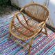 Vintage rattan "shell" armchair