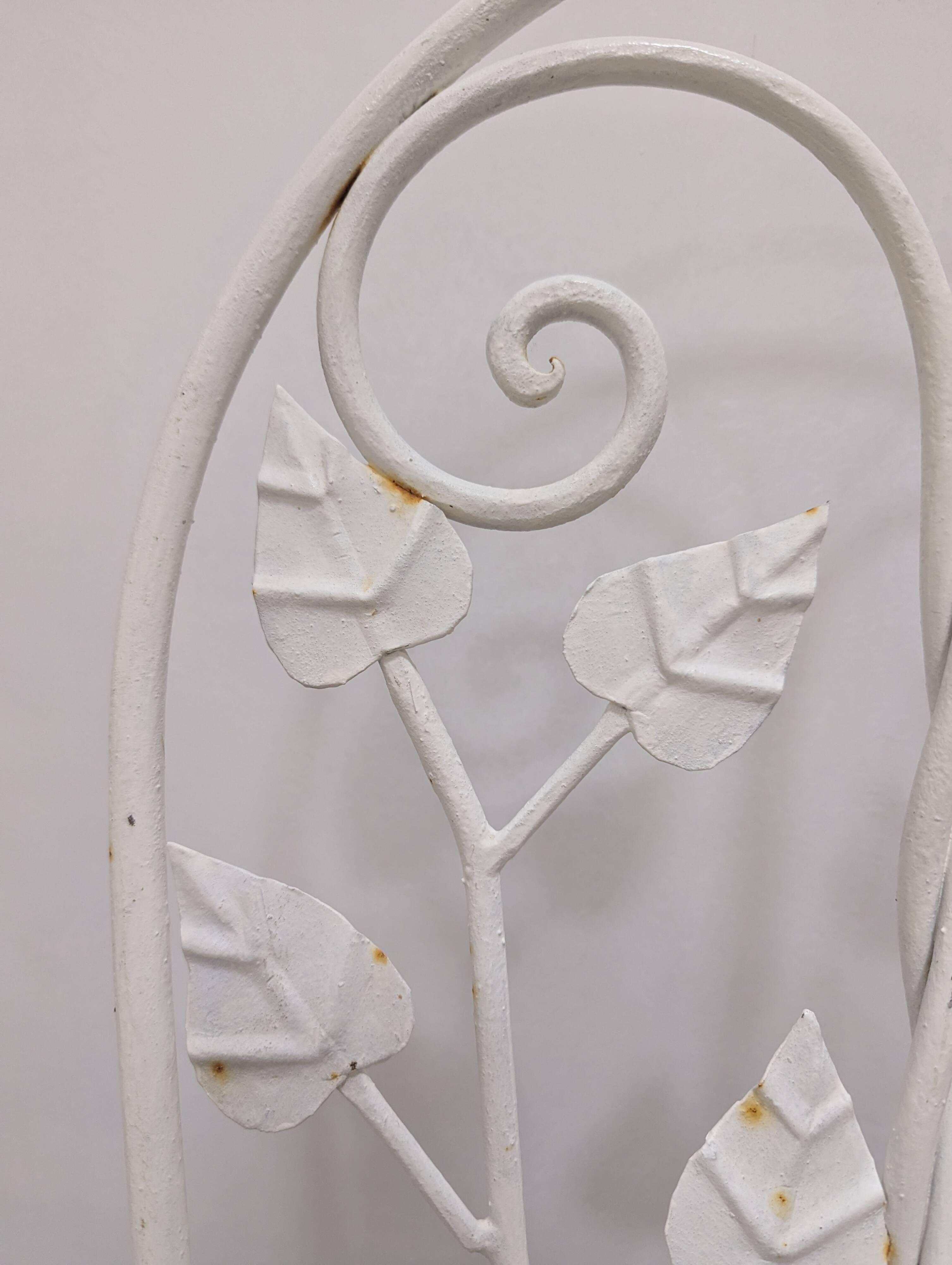 Sculptural Wrought Iron Garden Chairs with Tree Design 1950s Set of 5