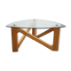Table basse vintage en bois et verre